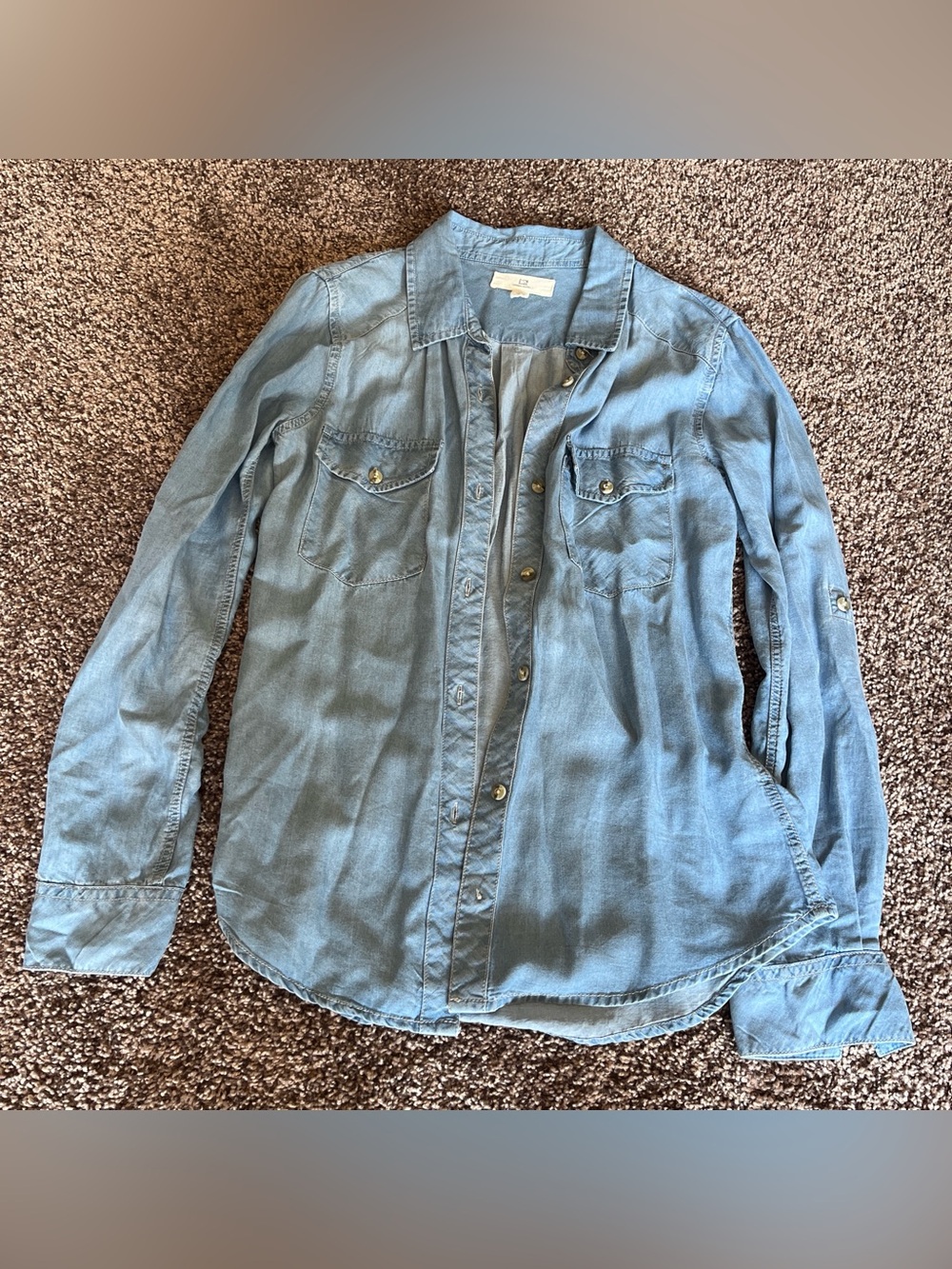 Light Blue Denim Button-Up Shirt